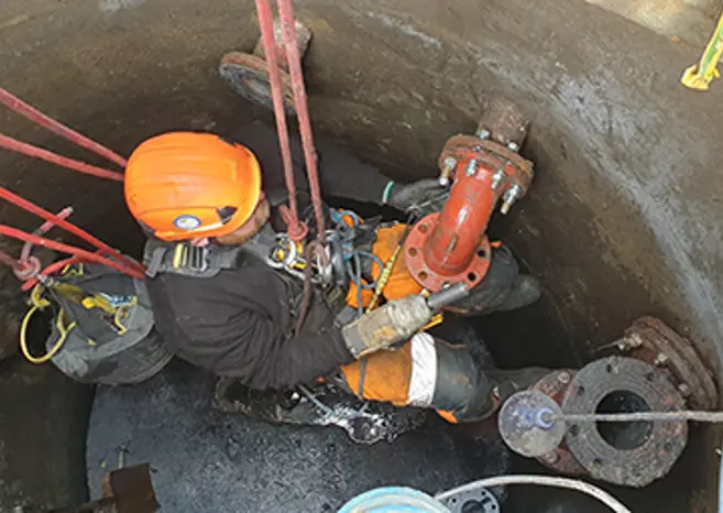 Replace pipe Rising Main